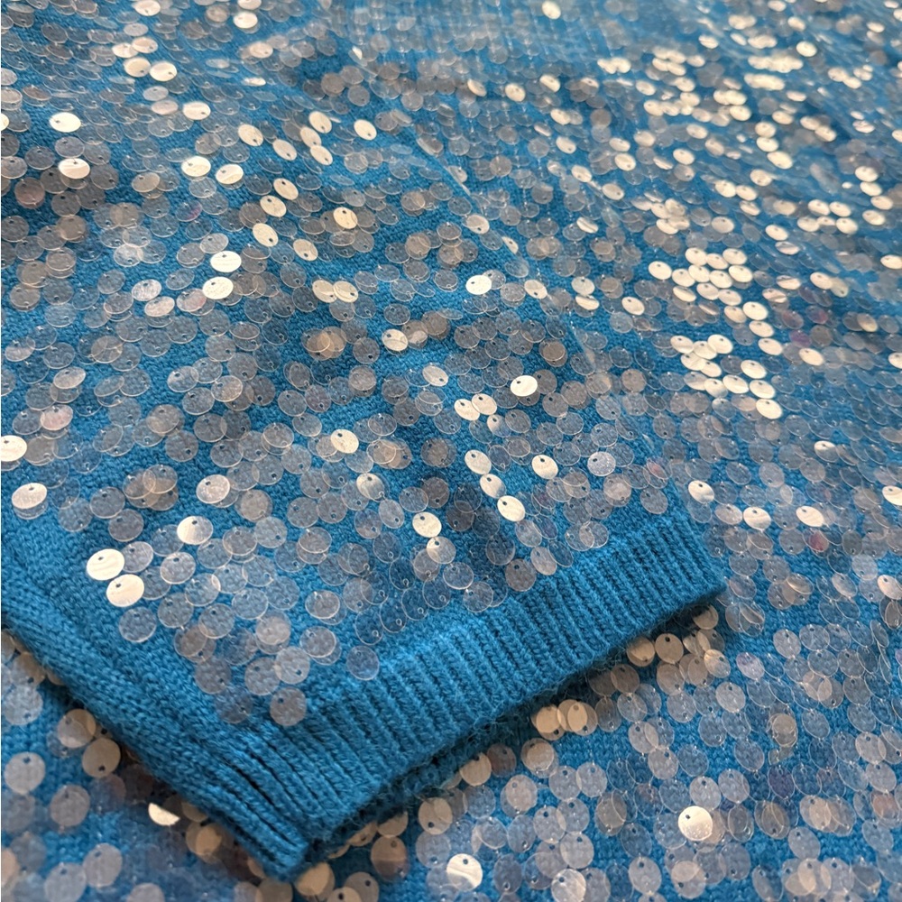 🆕 FARM Rio blue sequin sweater - Picture 3 of 3